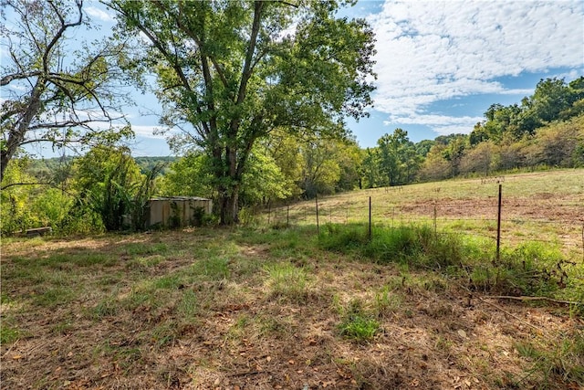 view of yard with a rural view