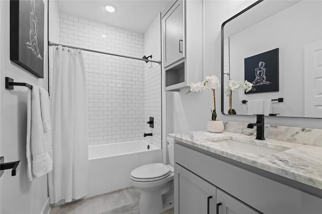 738 Cardin Spur, Pea Ridge, AR 72751 - bathroom with vanity, toilet, shower / tub combo, and recessed lighting