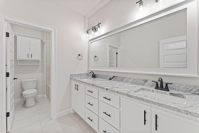 1815 Bugg St, Pea Ridge, AR 72751 - full bathroom featuring double vanity, tile patterned flooring, toilet, and baseboards