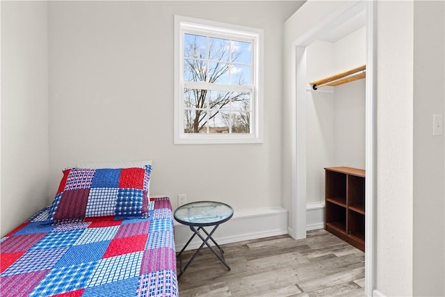 bedroom featuring light hardwood / wood-style flooring