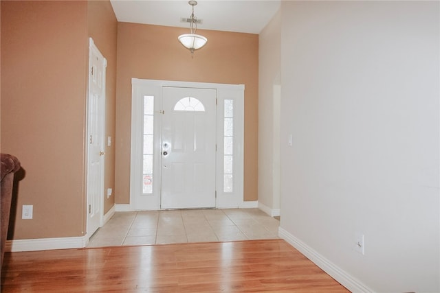 foyer featuring light hardwood / wood-style floors