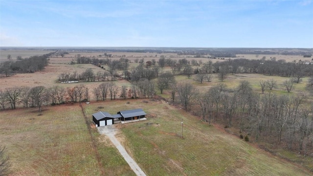 drone / aerial view with a rural view