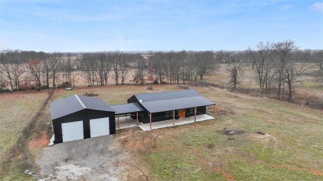 aerial view featuring a rural view