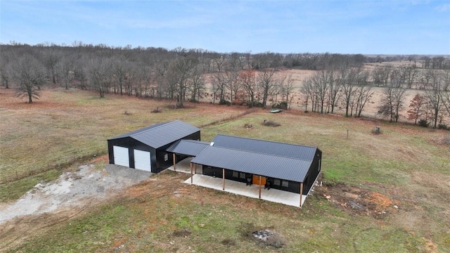 aerial view with a rural view