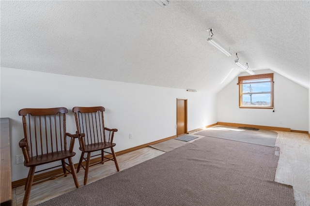 21330 Ridgeview Dr, Garfield, AR 72732 - additional living space featuring a textured ceiling, baseboards, vaulted ceiling, and carpet floors