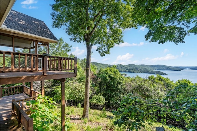 21330 Ridgeview Dr, Garfield, AR 72732 - view of yard with a deck with water view