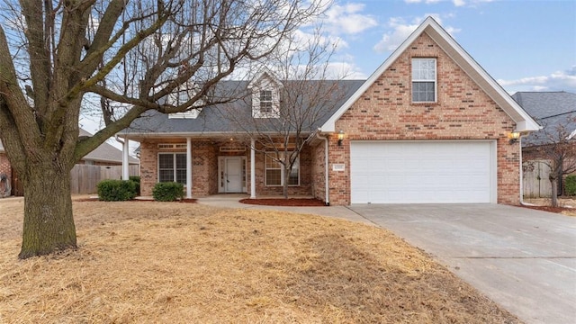 view of front of house with a garage