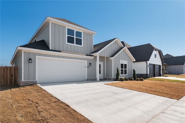 view of front of property featuring a garage