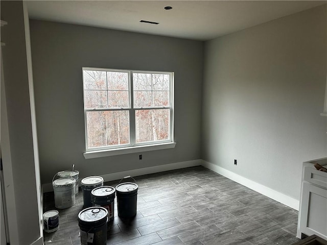 view of unfurnished dining area