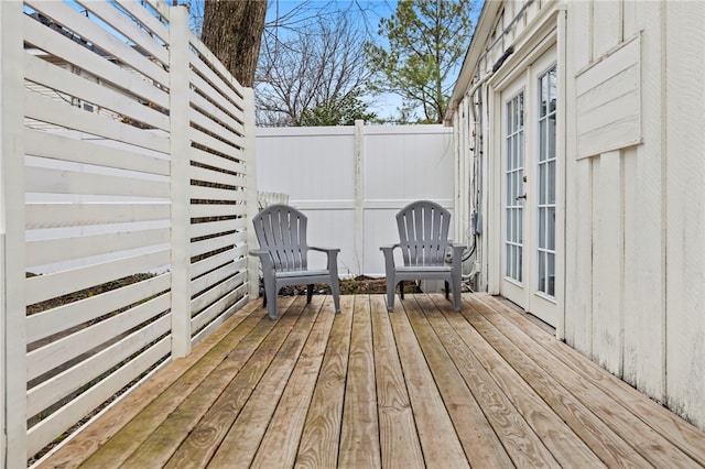 deck featuring french doors