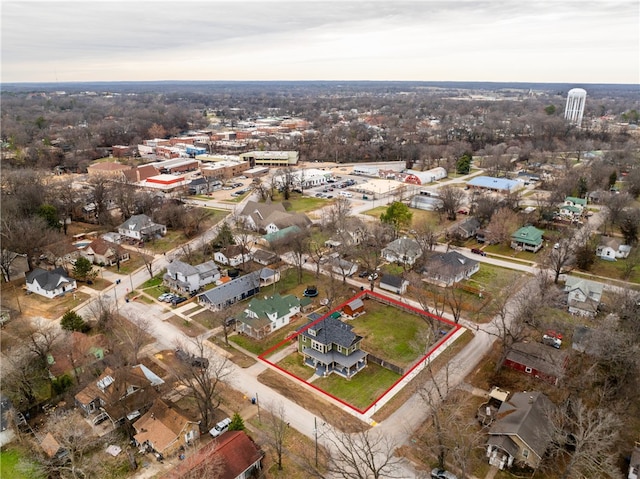 aerial view with a residential view