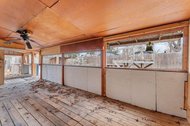 wooden terrace with ceiling fan