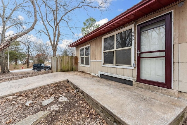 view of property exterior featuring a patio