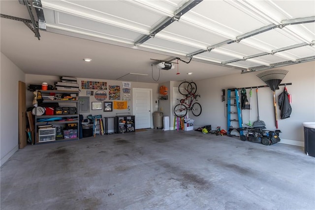 garage featuring a garage door opener