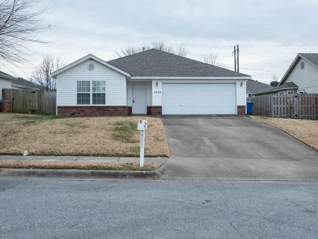 view of front facade featuring a garage