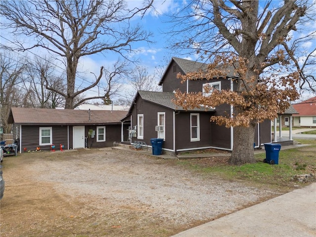 view of front of home with cooling unit