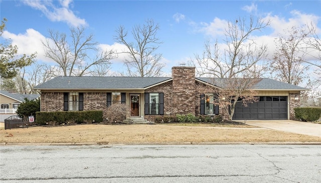 single story home with a garage