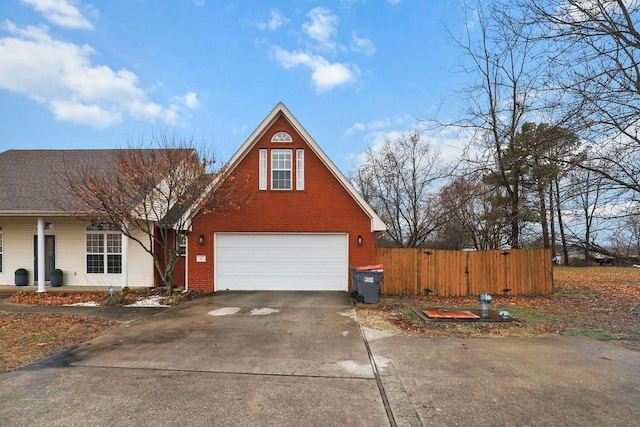 view of front facade featuring a garage