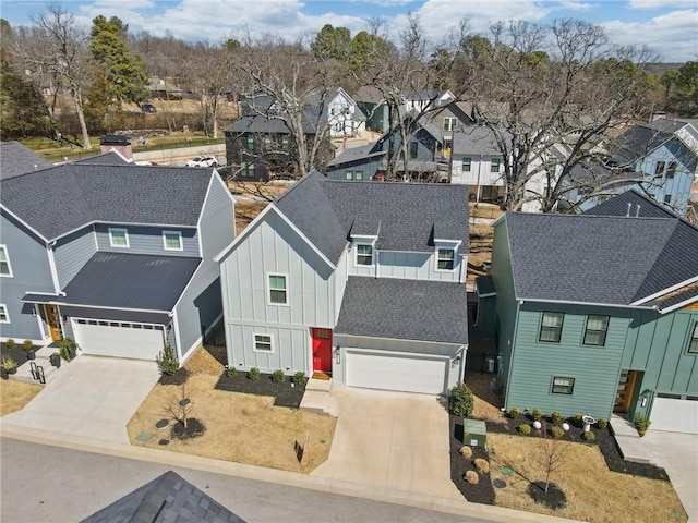 bird's eye view with a residential view