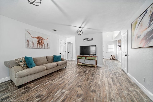 living room featuring hardwood / wood-style floors