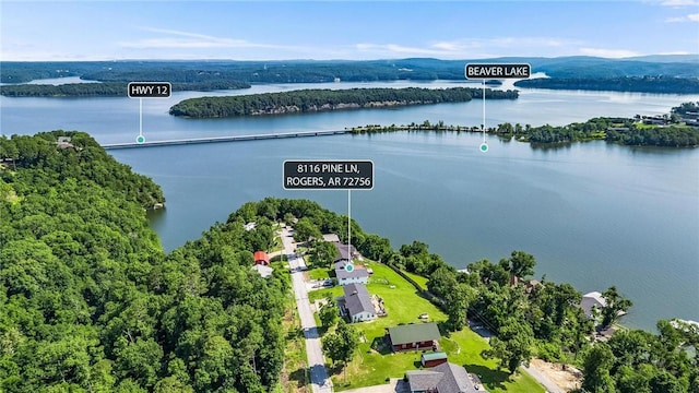 8116 Pine Ln, Rogers, AR 72756 - aerial view of a nearby body of water