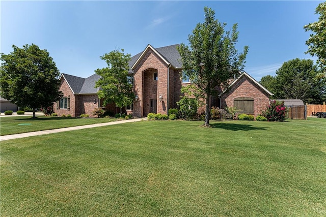 view of front of home with a front yard