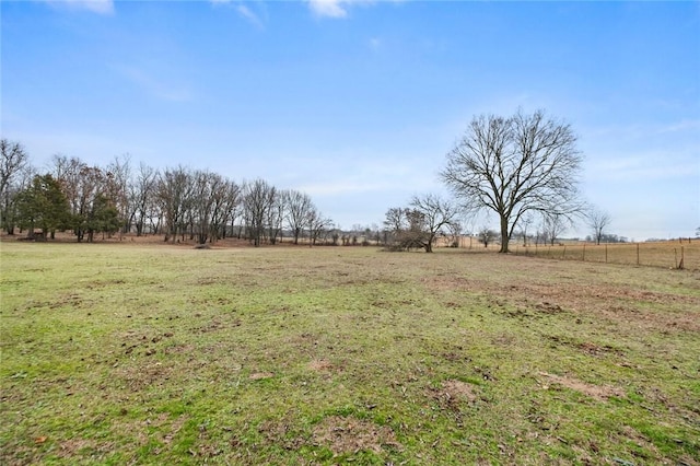 view of yard with a rural view