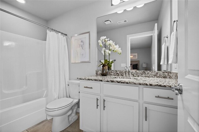 2649 W Everest Ave, Rogers, AR 72758 - full bath with vanity, shower / tub combo with curtain, and tile patterned flooring
