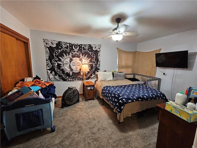708 N Oak St, Harrison, AR 72601 - carpeted bedroom with a ceiling fan