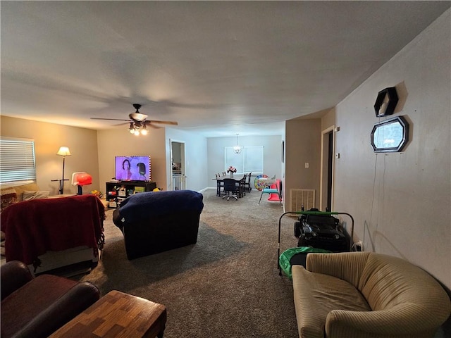 708 N Oak St, Harrison, AR 72601 - carpeted living area featuring a ceiling fan