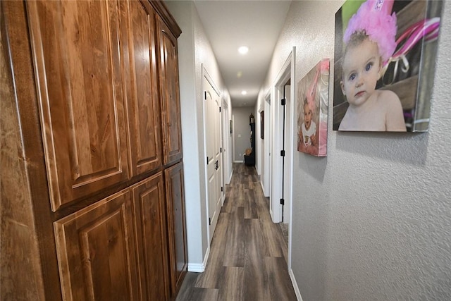 hall featuring dark hardwood / wood-style flooring