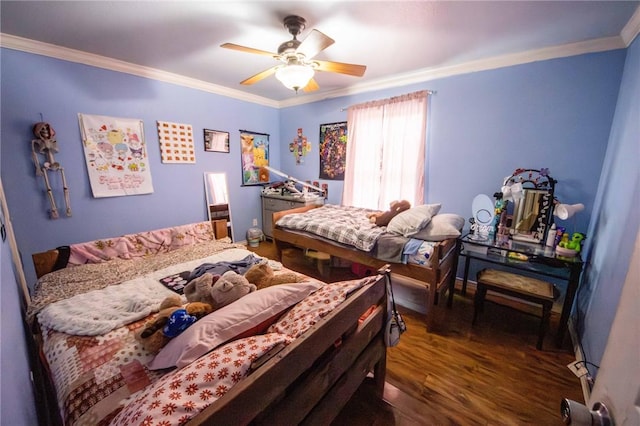 9998 Farm Rd Unit 2240, Washburn, MO 65772 - bedroom with a ceiling fan, crown molding, and wood finished floors