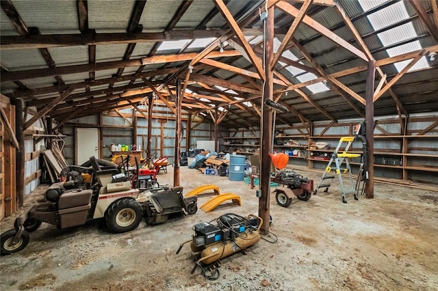 garage featuring metal wall