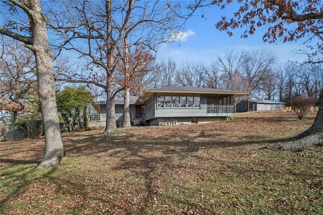 exterior space with a sunroom