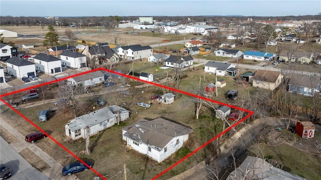 drone / aerial view with a residential view
