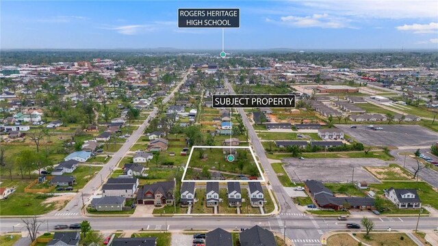 drone / aerial view with a residential view