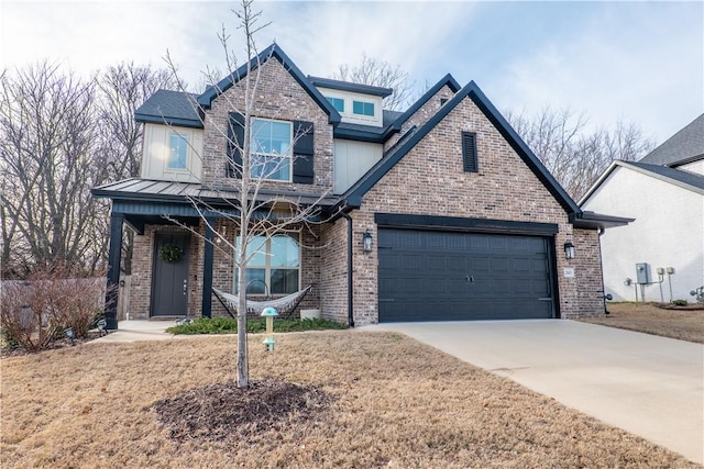 view of front of house with a garage