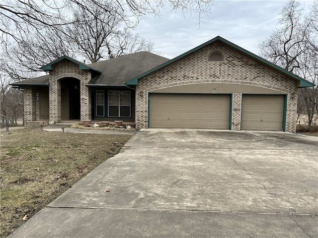 view of front of house with a garage