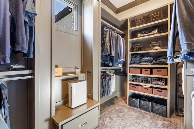 view of walk in closet