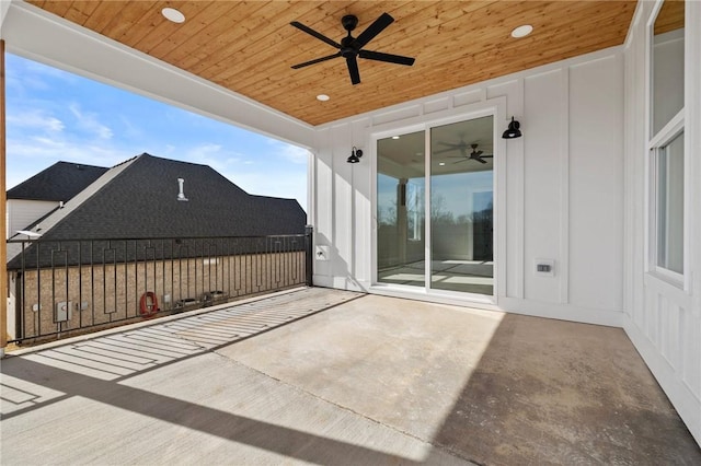 view of patio / terrace featuring a ceiling fan