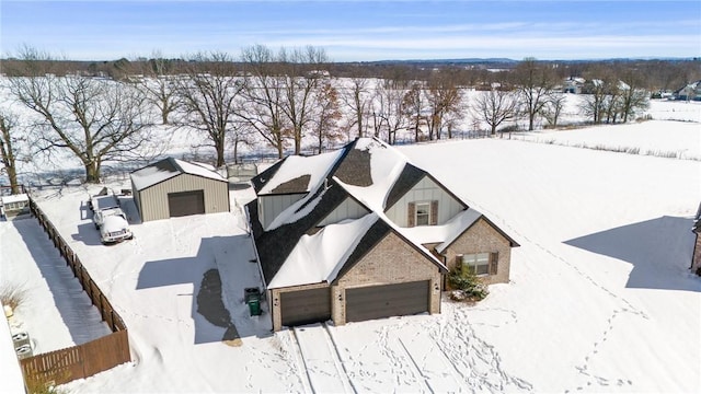 view of snowy aerial view