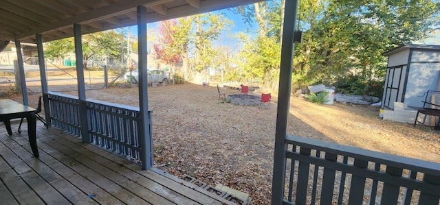 deck featuring fence