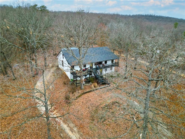 bird's eye view with a forest view