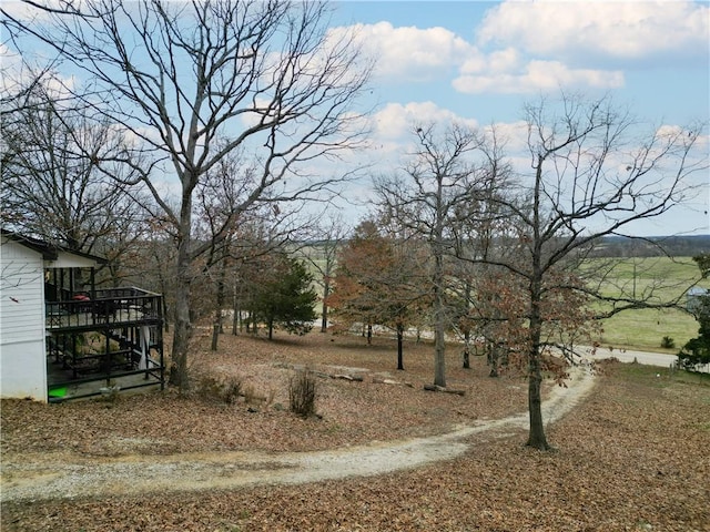 view of yard with a rural view