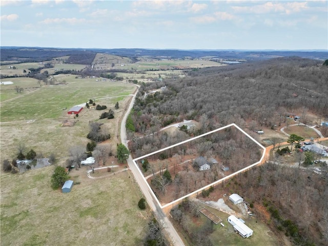 bird's eye view featuring a rural view