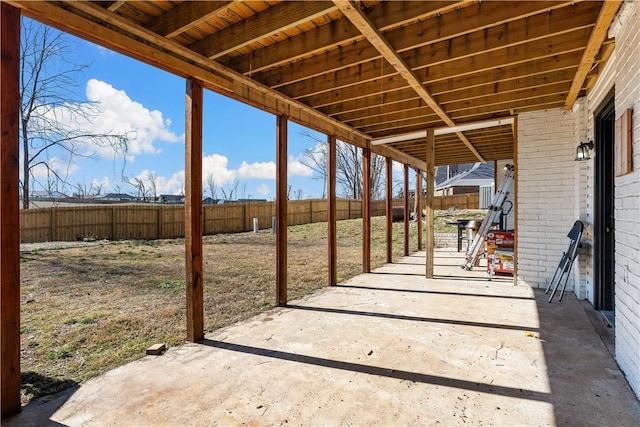 view of patio / terrace with a fenced backyard