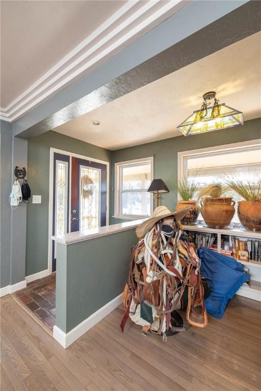 details with baseboards and wood finished floors