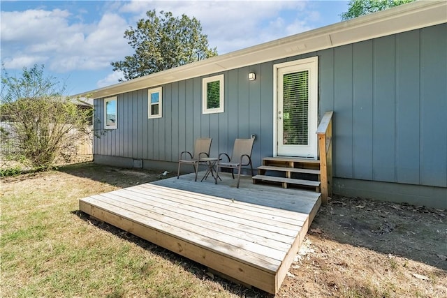 deck featuring entry steps