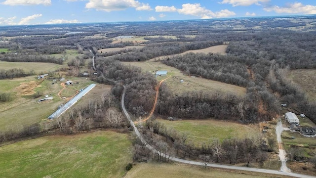 aerial view with a rural view