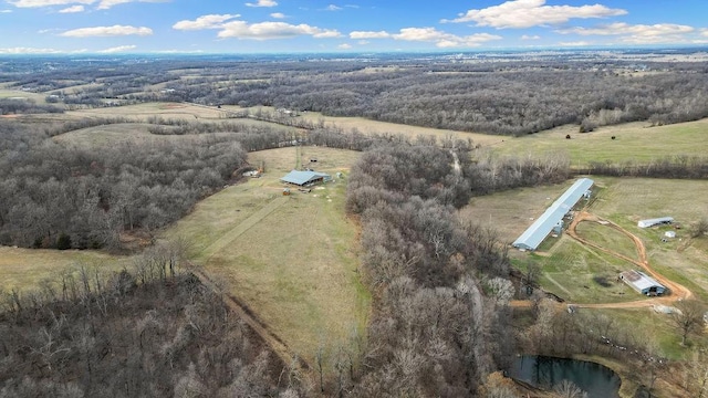 aerial view featuring a rural view